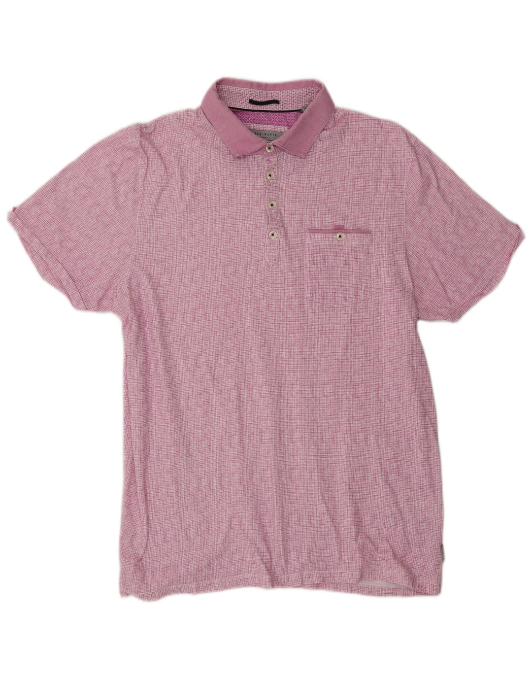 Ted Baker Polo Homme Taille 5 XL Violet Check Coton