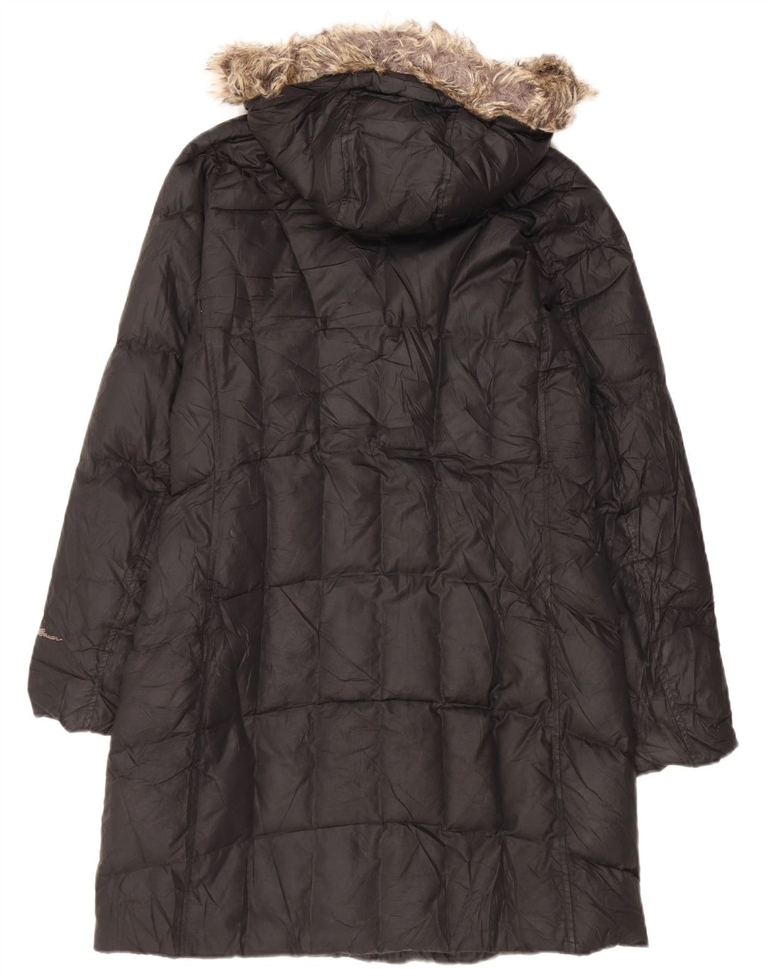 Eddie Bauer Manteau rembourré à capuche pour femme UK 14 Medium Noir Polyester