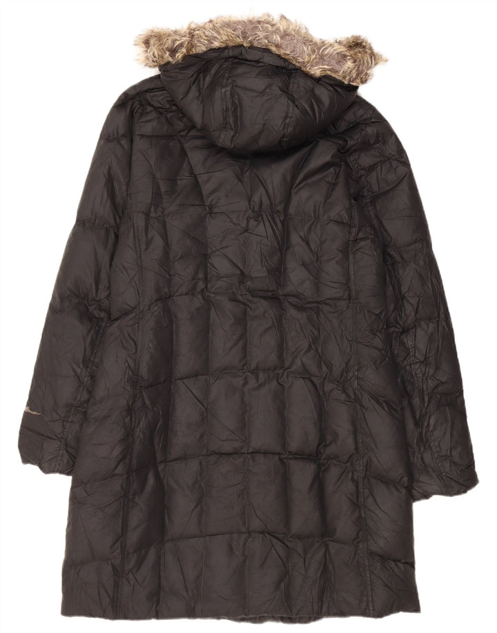 Eddie Bauer Manteau rembourré à capuche pour femme UK 14 Medium Noir Polyester