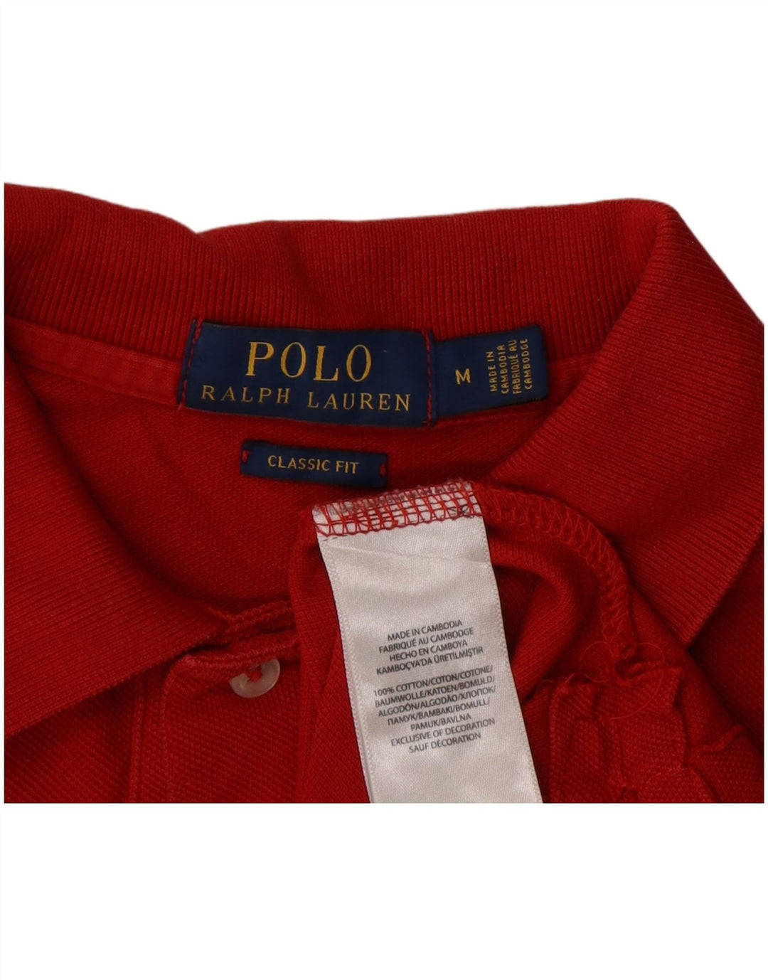 Polo Ralph Lauren Polo Coupe Classique Homme Rouge Moyen Coton