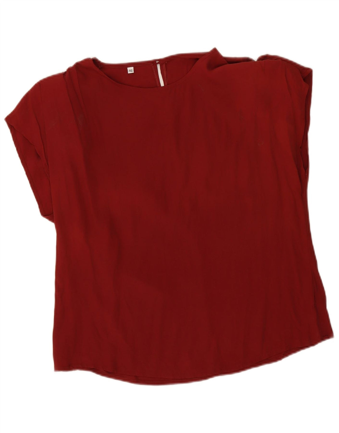 Blouse Femme Vintage Top IT 46 Grande Soie Rouge