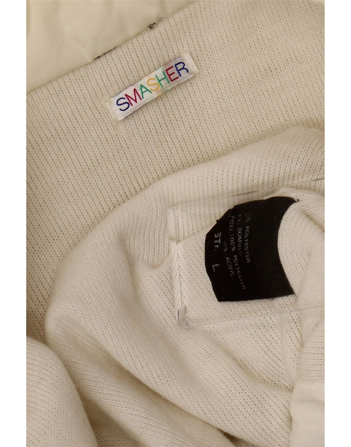 Smasher Veste de survêtement sans manches pour homme en polyester blanc Taille L
