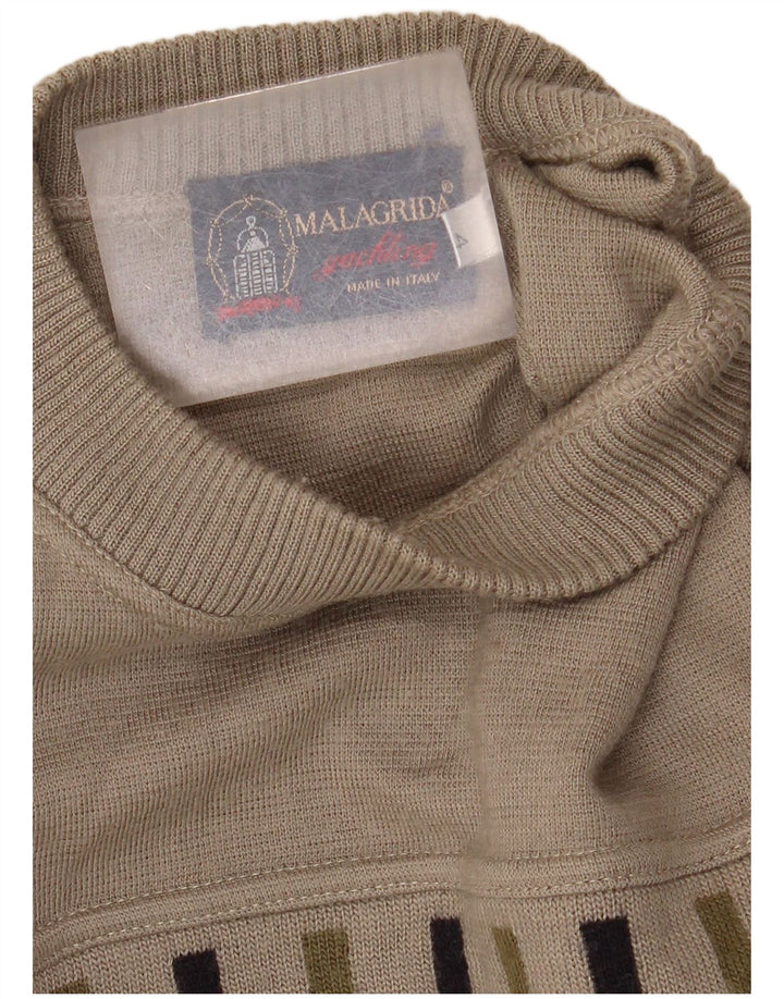 Malagrida Pull Graphique Col Rond Homme Beige Moyen