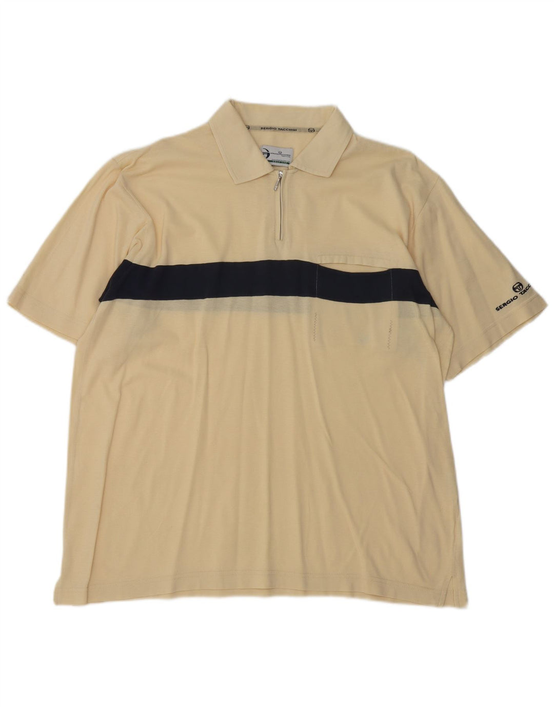 Sergio Tacchini Polo Homme XL Jaune Colorblock Coton