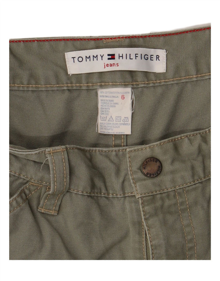 TOMMY HILFIGER Pantalon décontracté droit pour femme US 6 Medium W28 L30 Kaki