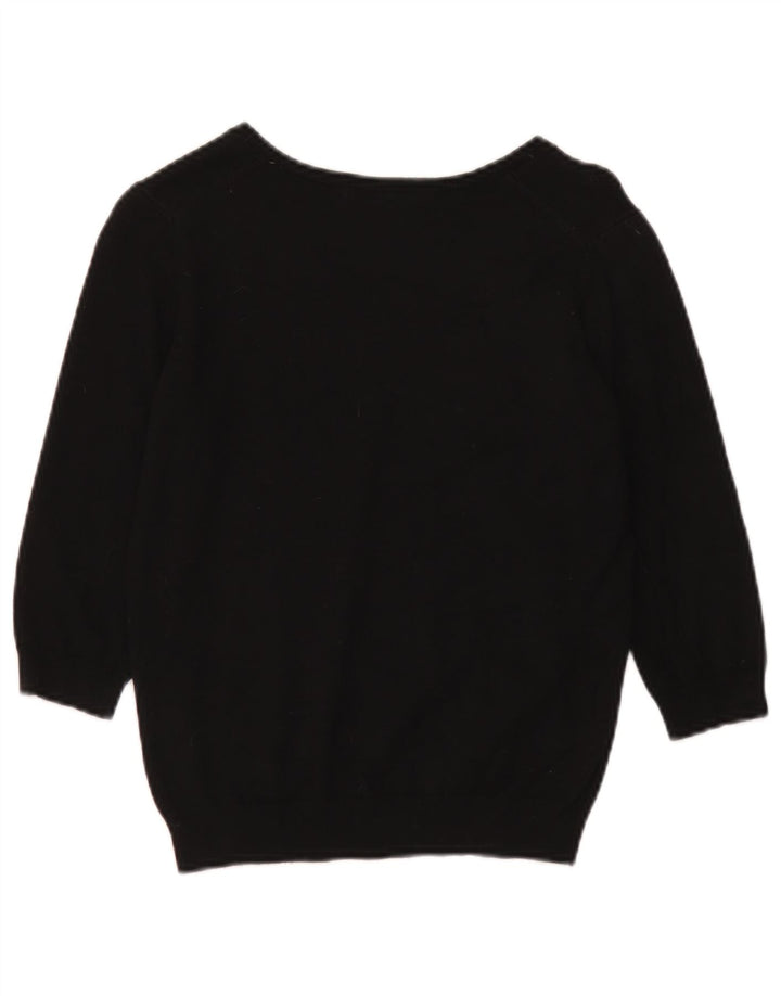 Marks & Spencer Pull court à col en V pour femme UK 14 Noir moyen