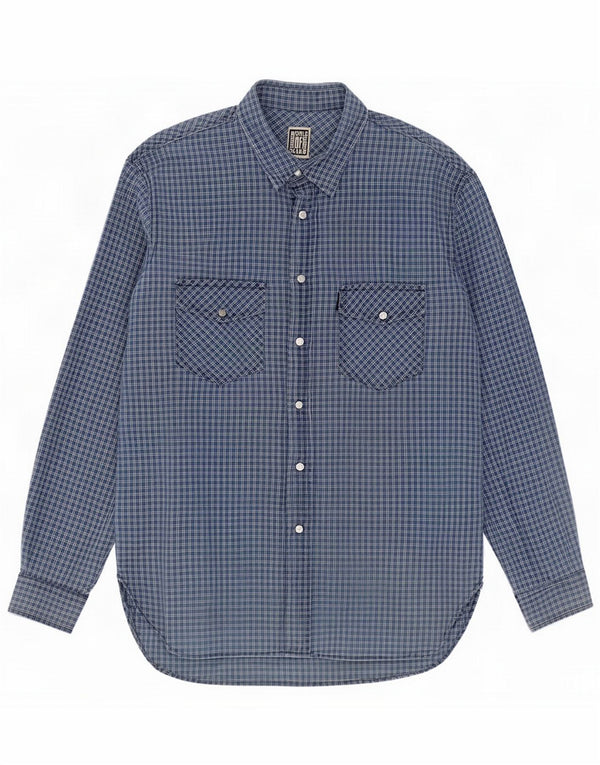 Casucci Chemise Homme XL Bleu Carreaux Coton