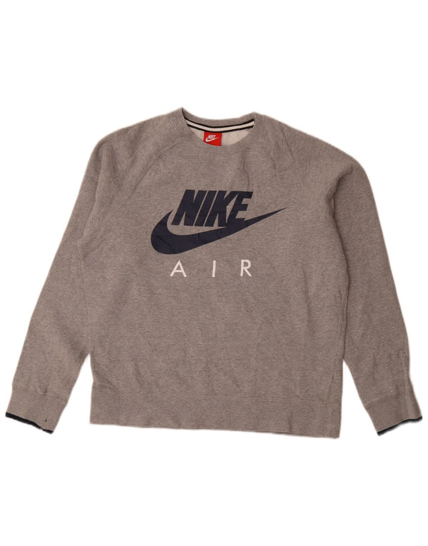 Nike Homme Sweat-Shirt Graphique Gris Moyen Moucheté Coton