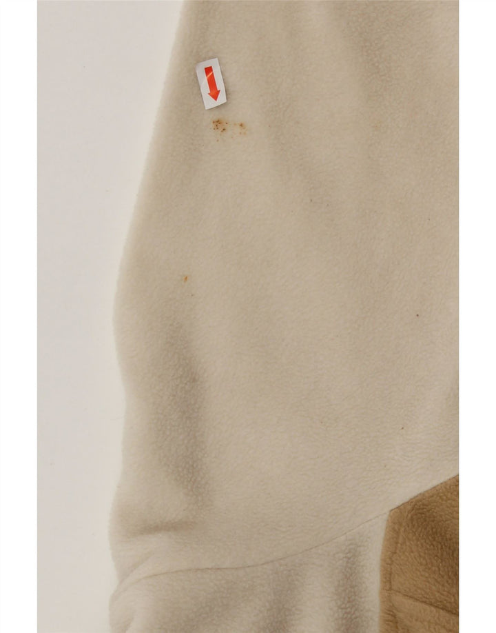 COLUMBIA Pull court en polaire pour femme UK 14 Medium Blanc Colorblock