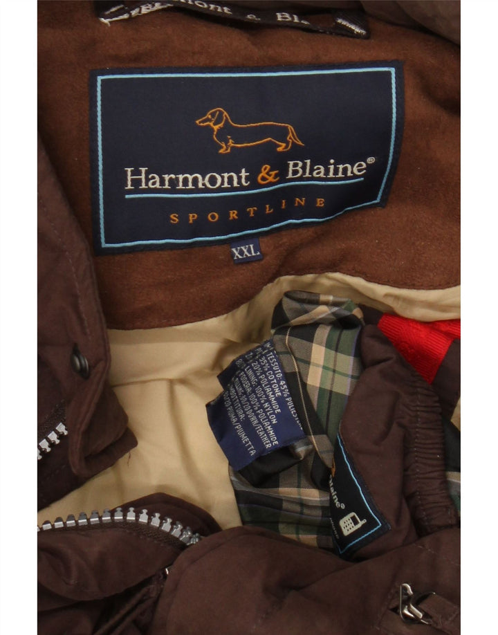 Harmont & Blaine Manteau rembourré pour homme UK 44 2XL Marron Polyester