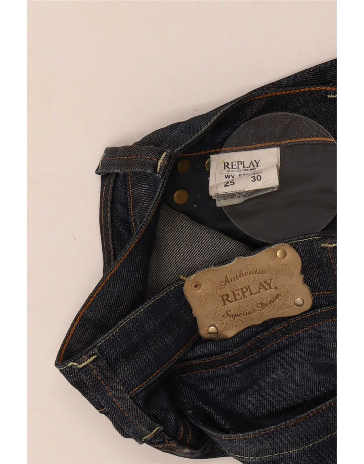 Replay Jean Slim Femme W25 L30 Bleu Marine Coton