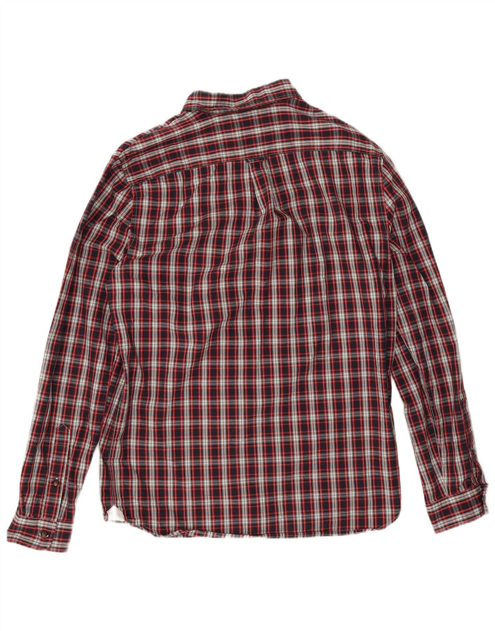 Lacoste Chemise en flanelle coupe régulière pour homme Taille 40 Coton à carreaux rouge moyen