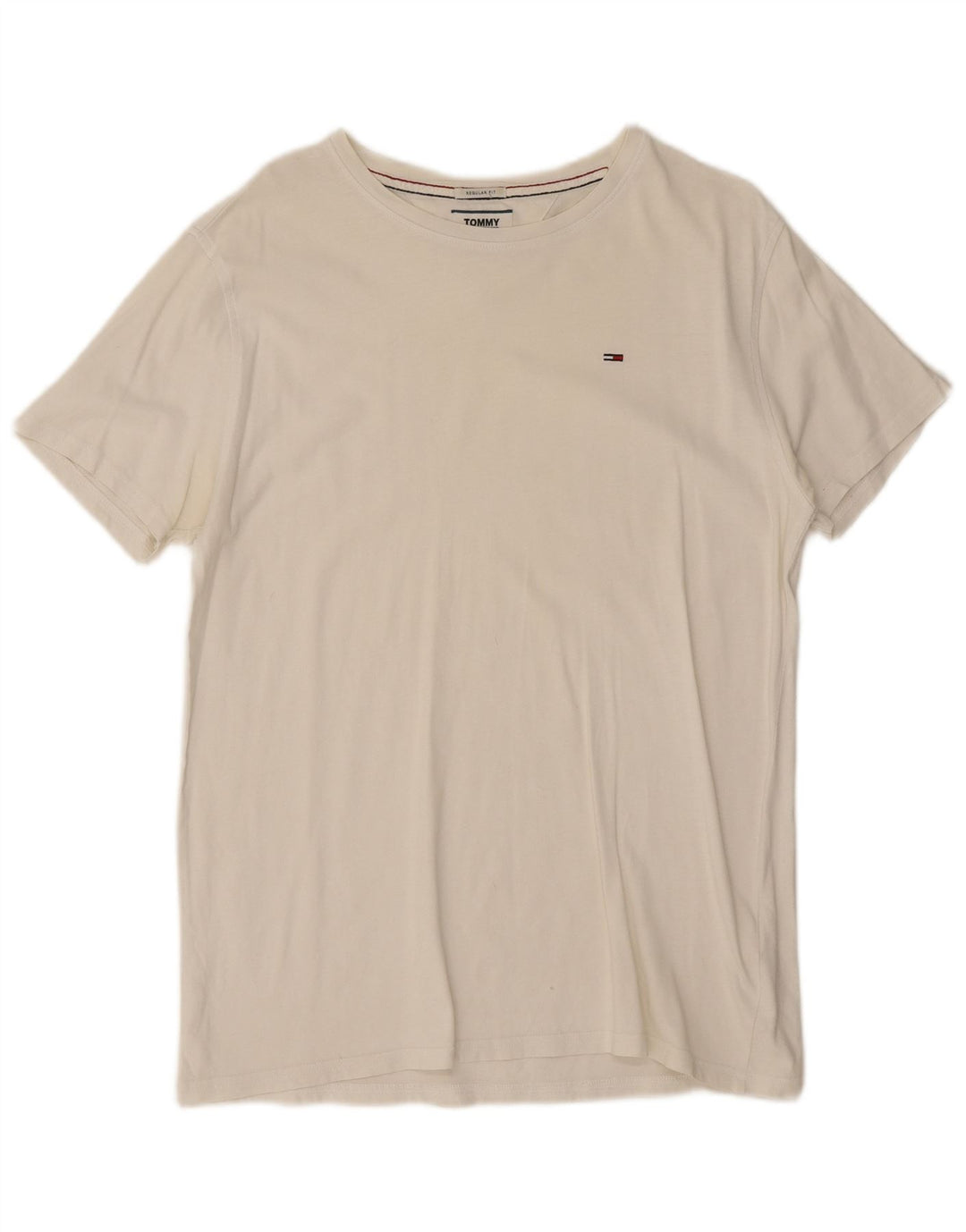 Tommy Hilfiger T-Shirt Regular Fit Homme Coton Blanc Moyen