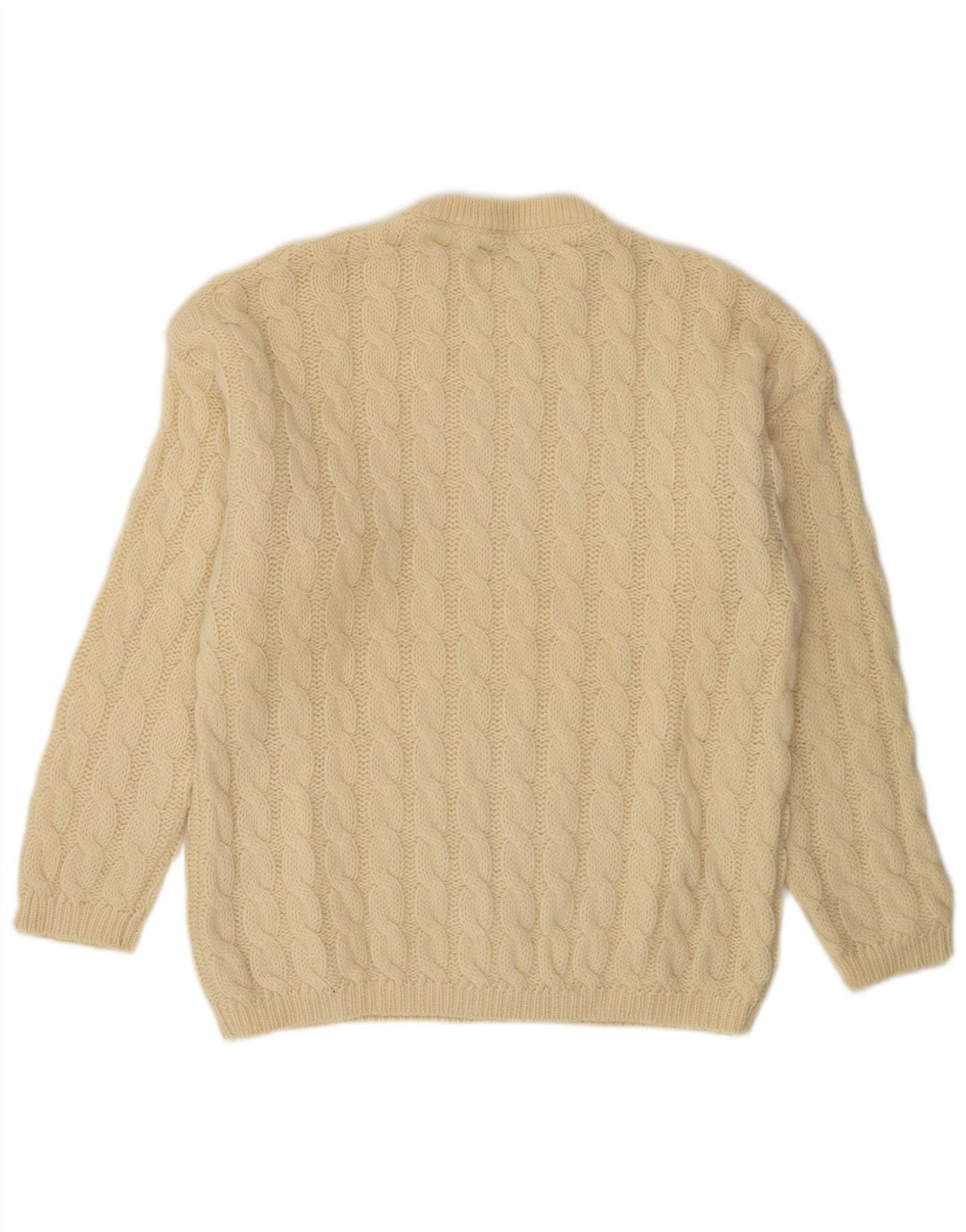 Benetton Pull col rond homme IT 48 laine beige moyen