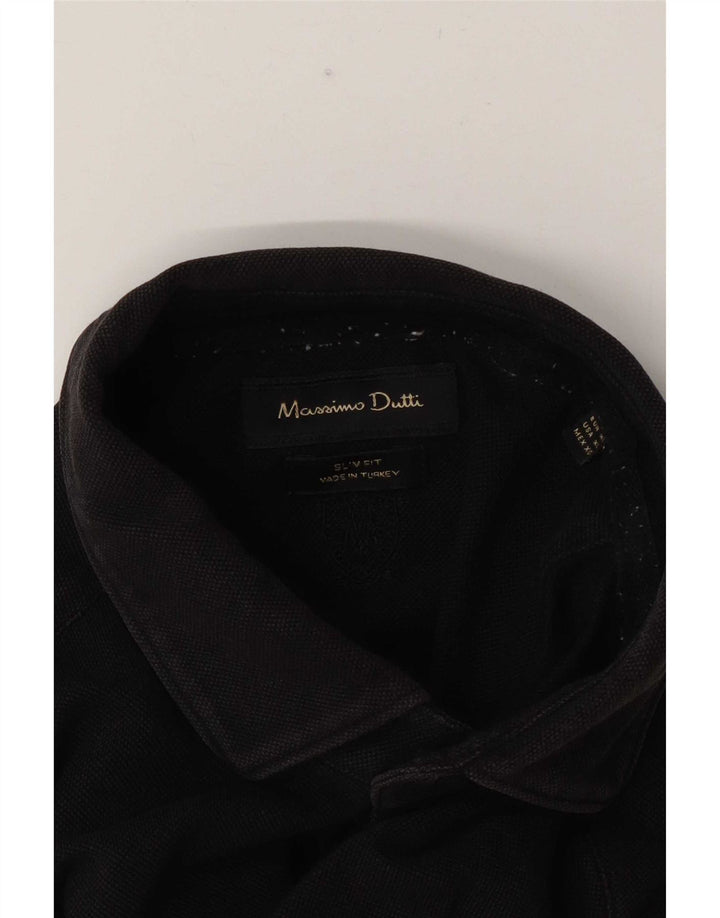 Massimo Dutti Chemise Slim Fit Homme Noir XL