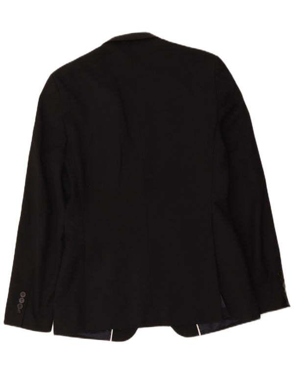 French Connection Veste Blazer 2 Boutons Homme UK 38 Moyen Noir Polyester