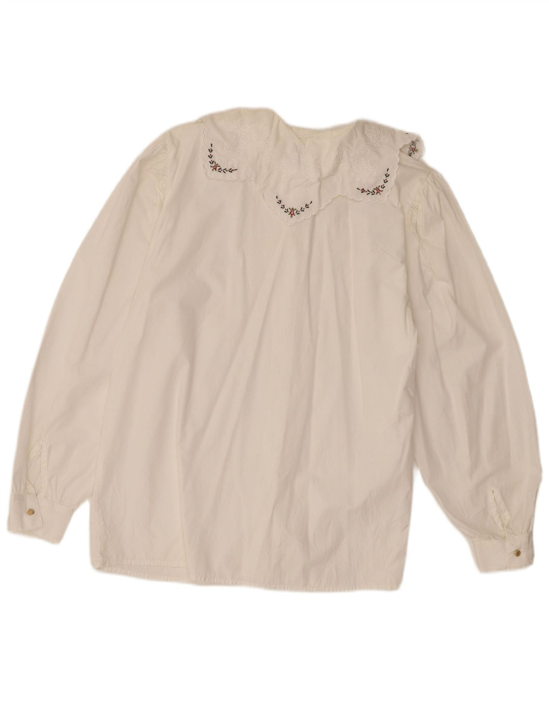 Benetton Femme Chemisier IT 44 Medium Off White Coton