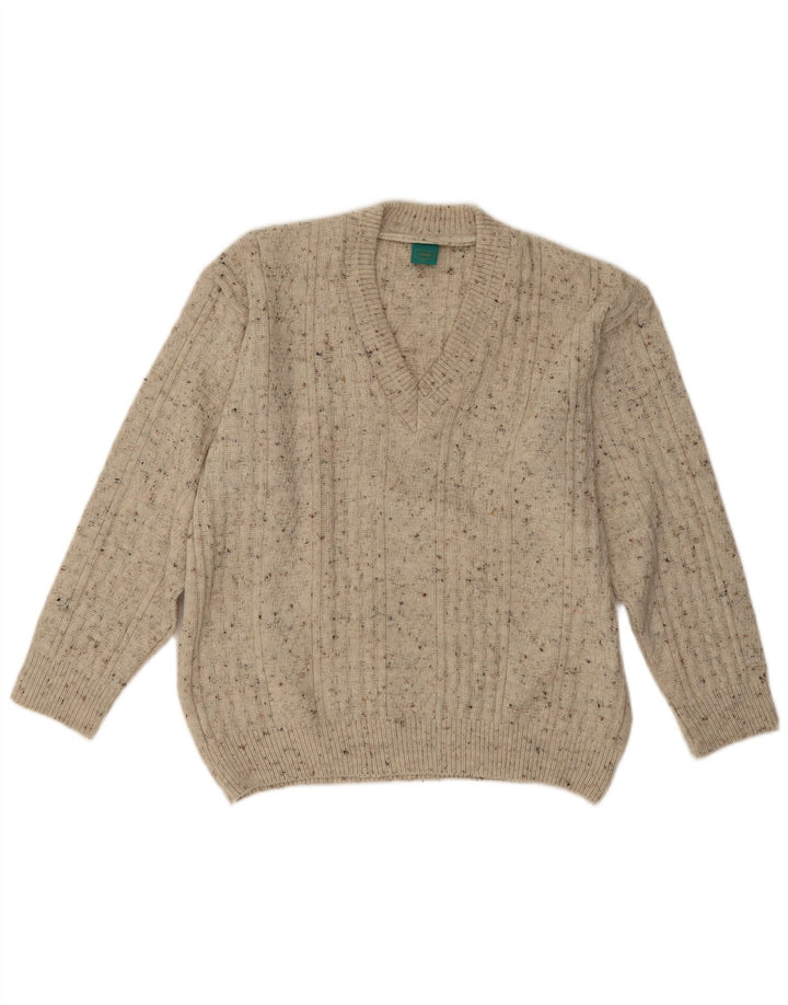C&A Pull Canda Col V Homme Beige Moyen Acrylique Moucheté