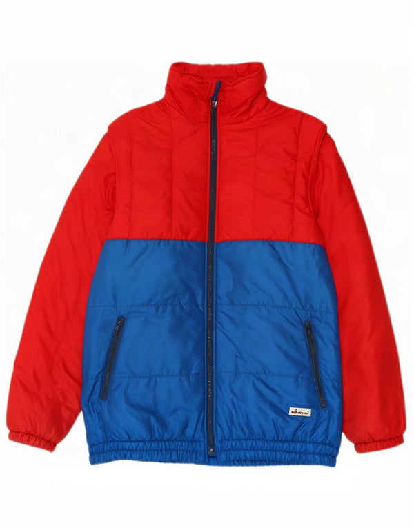 veste rembourrée vintage pour homme UK 38 Medium Red Colourblock Polyamide