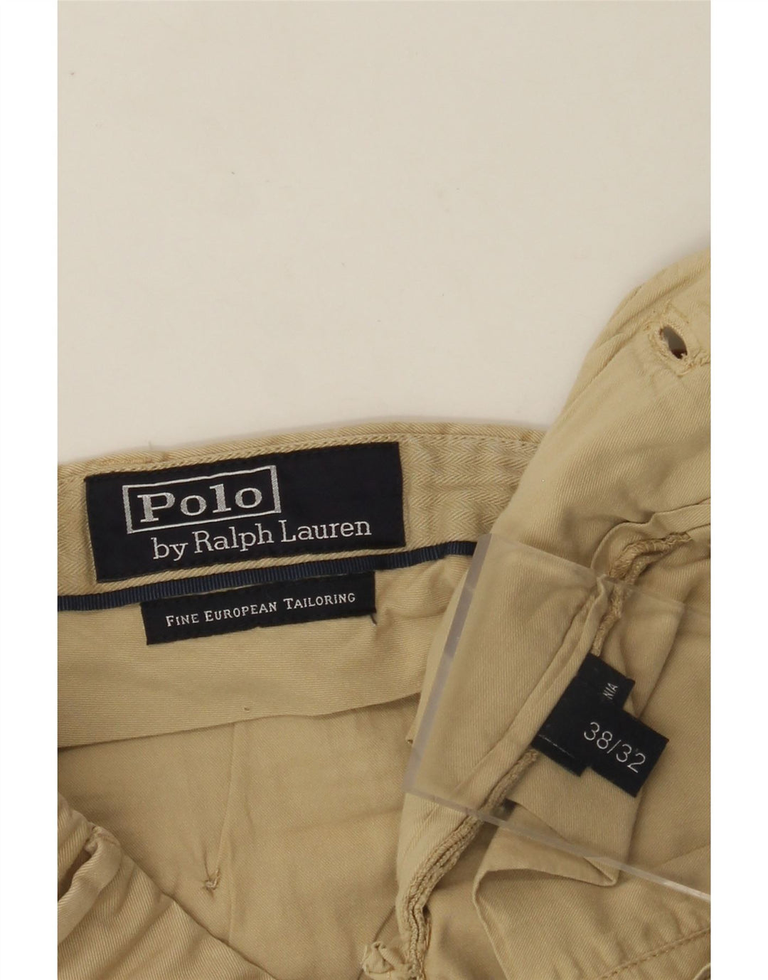 POLO RALPH LAUREN Pantalon Chino Droit Homme W38 L32 Coton Beige