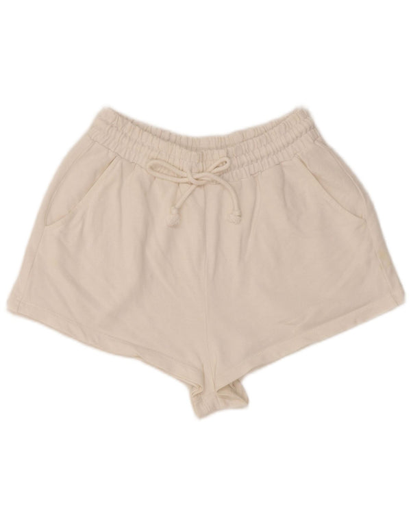 Zara Womens Regular Hot Pants UK 8 Petit Coton Blanc