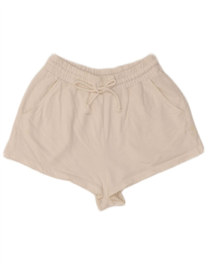 Zara Womens Regular Hot Pants UK 8 Petit Coton Blanc