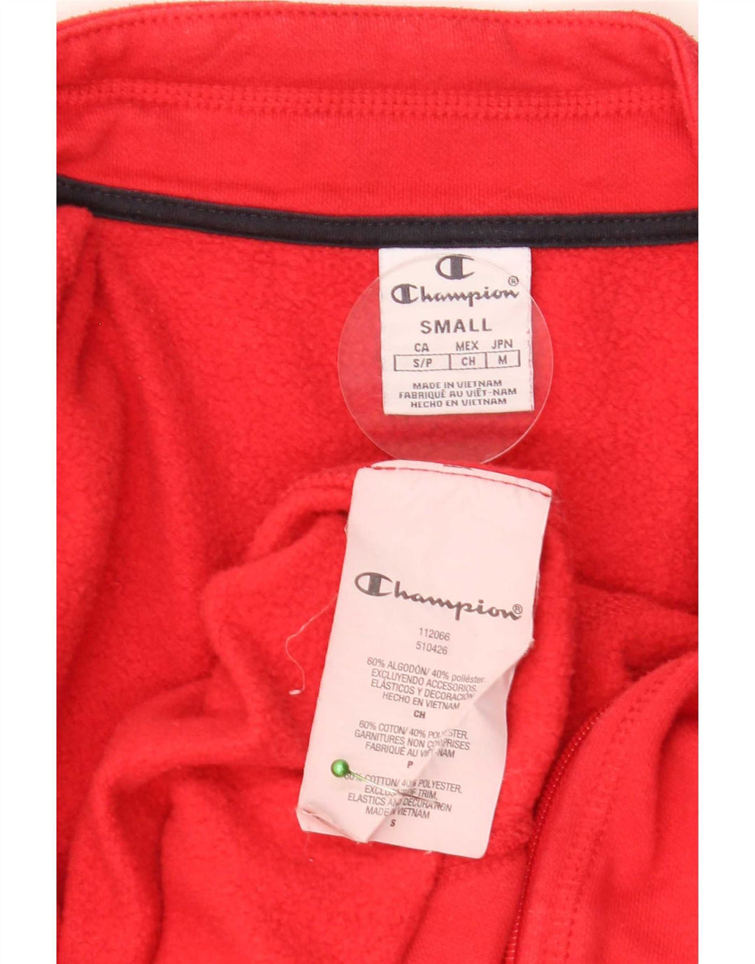 Champion Veste de survêtement pour femme UK 10 Small Rouge Coton