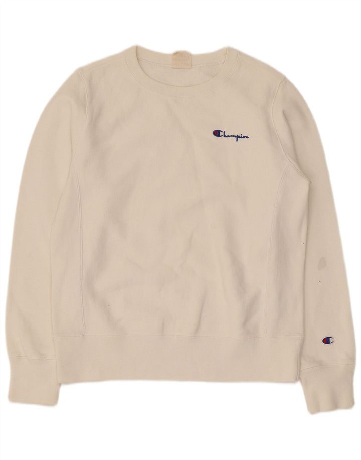 Champion Sweat-shirt pour femme UK 16 Large Blanc Coton