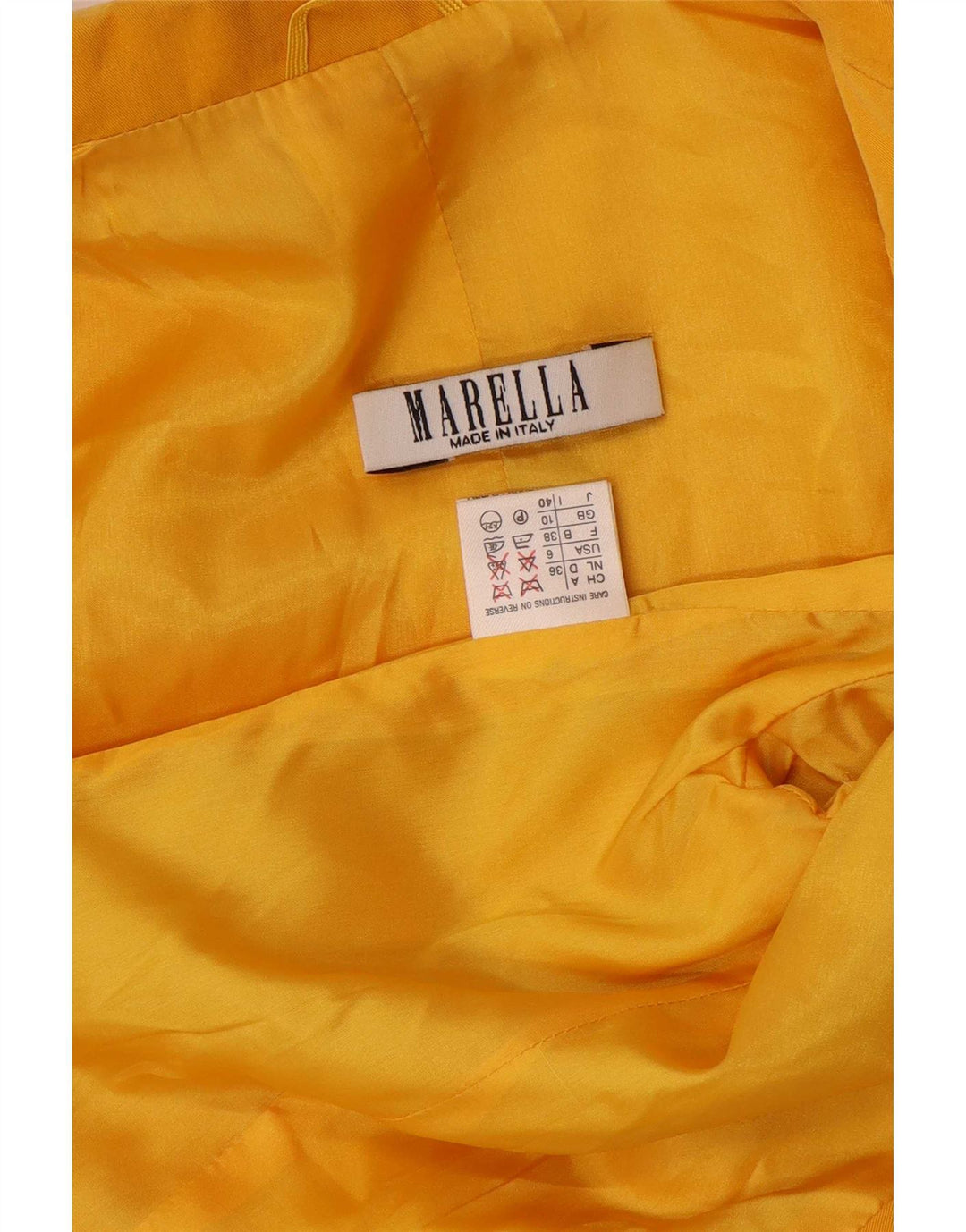 Marella Veste Blazer 3 Boutons Femme UK 10 Petite Viscose Jaune