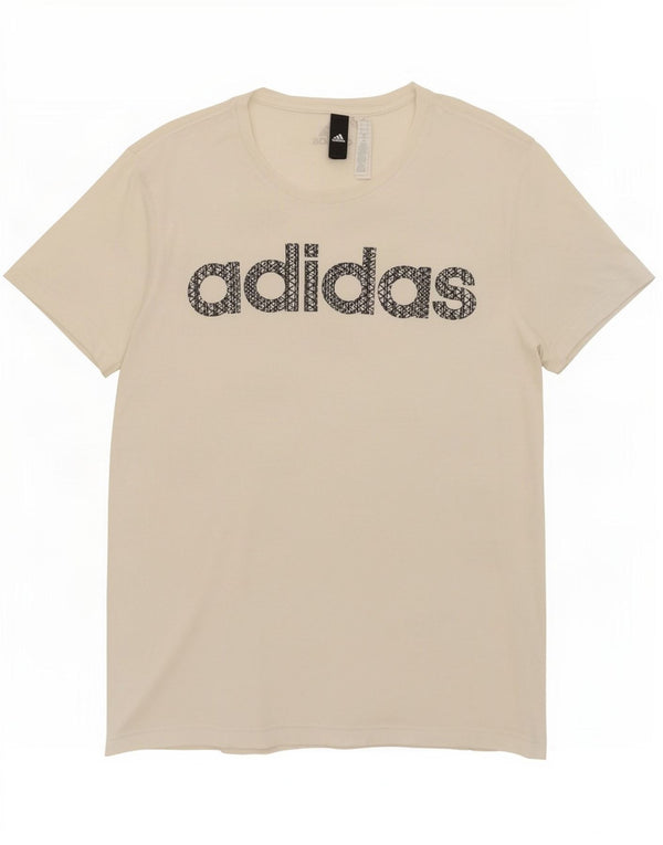 Adidas T-shirt graphique pour hommes, grand, en coton blanc