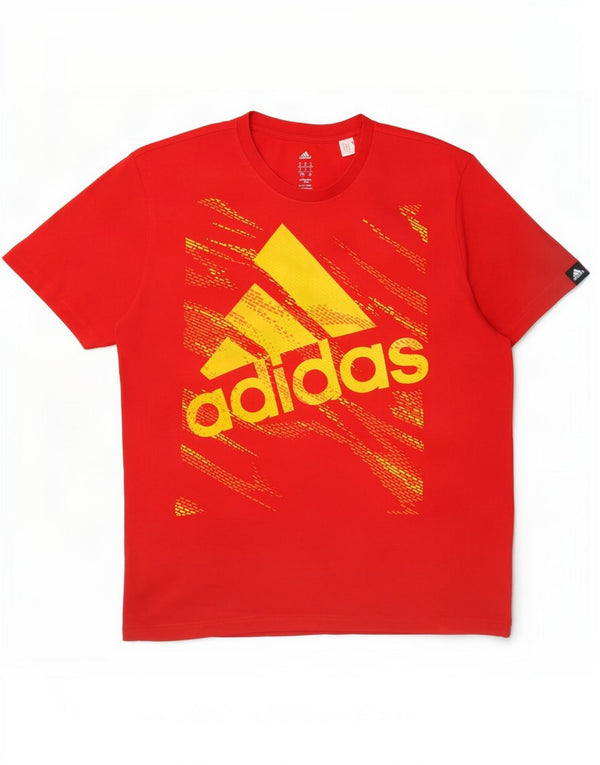 Adidas Hommes Climalite Graphic T-Shirt Top XL Rouge Coton