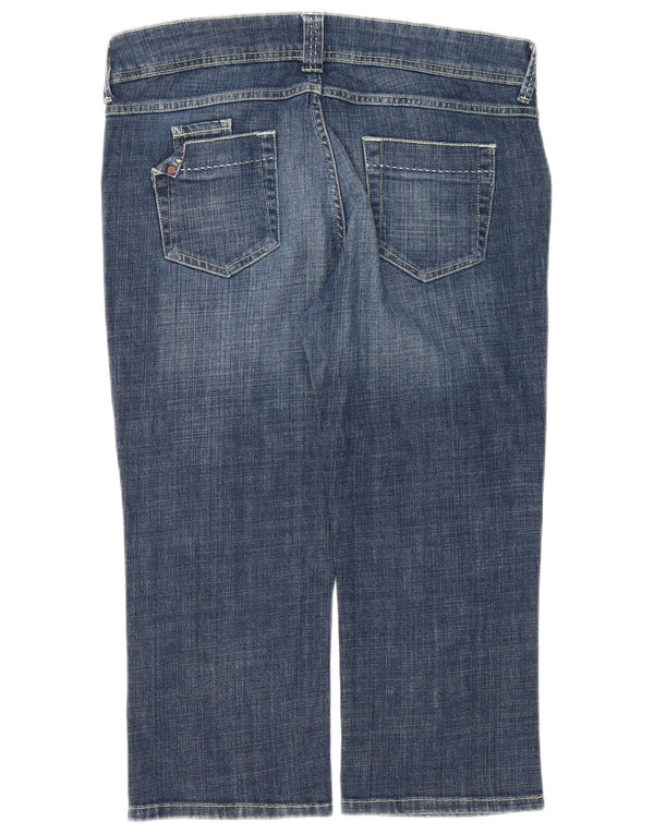 Marks & Spencer Jean Capri pour femme UK 16 Large W34 L21 Bleu marine Coton