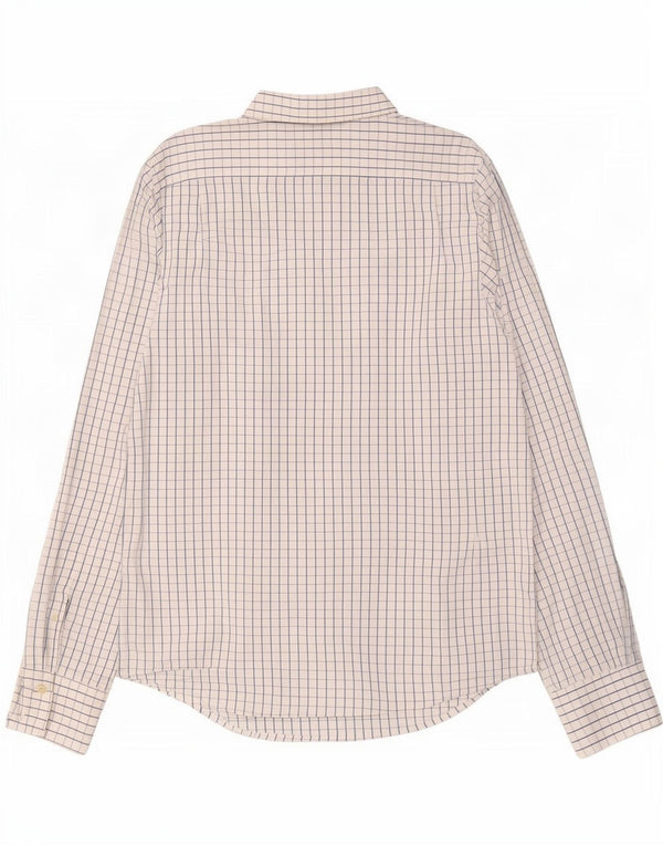 Abercrombie & Fitch Chemise musclée pour homme 2XL en coton à carreaux blancs
