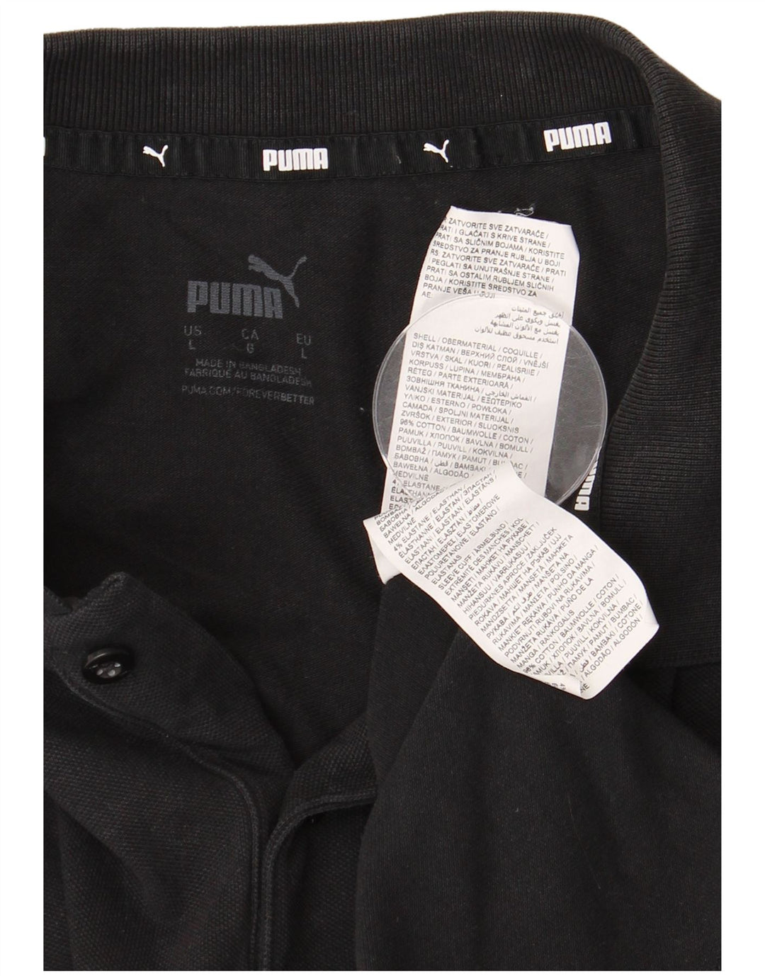 PUMA Polo Homme Grand Noir Coton