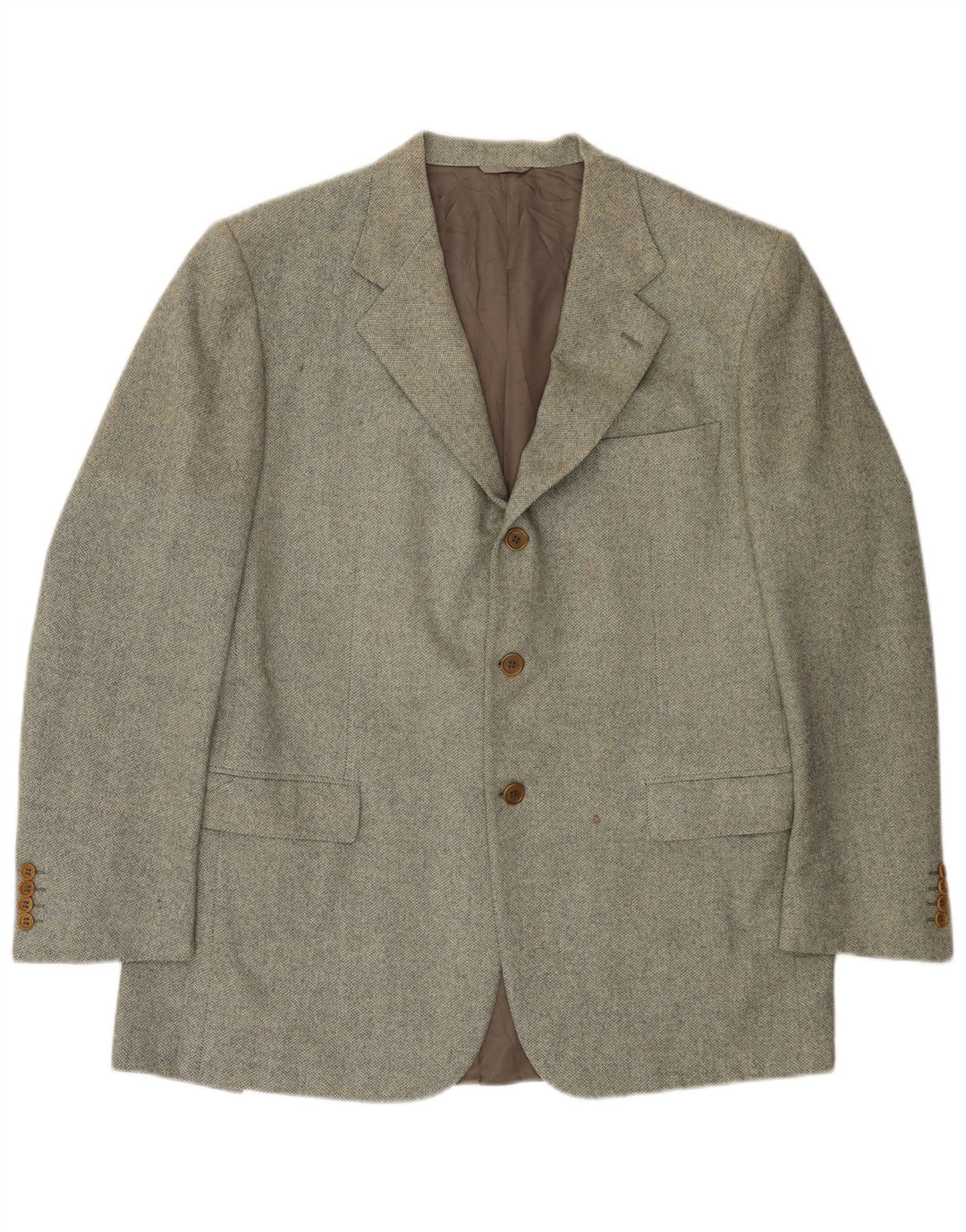 Etro Veste Blazer 3 Boutons Homme IT 54 2XL Laine à Chevrons Vert