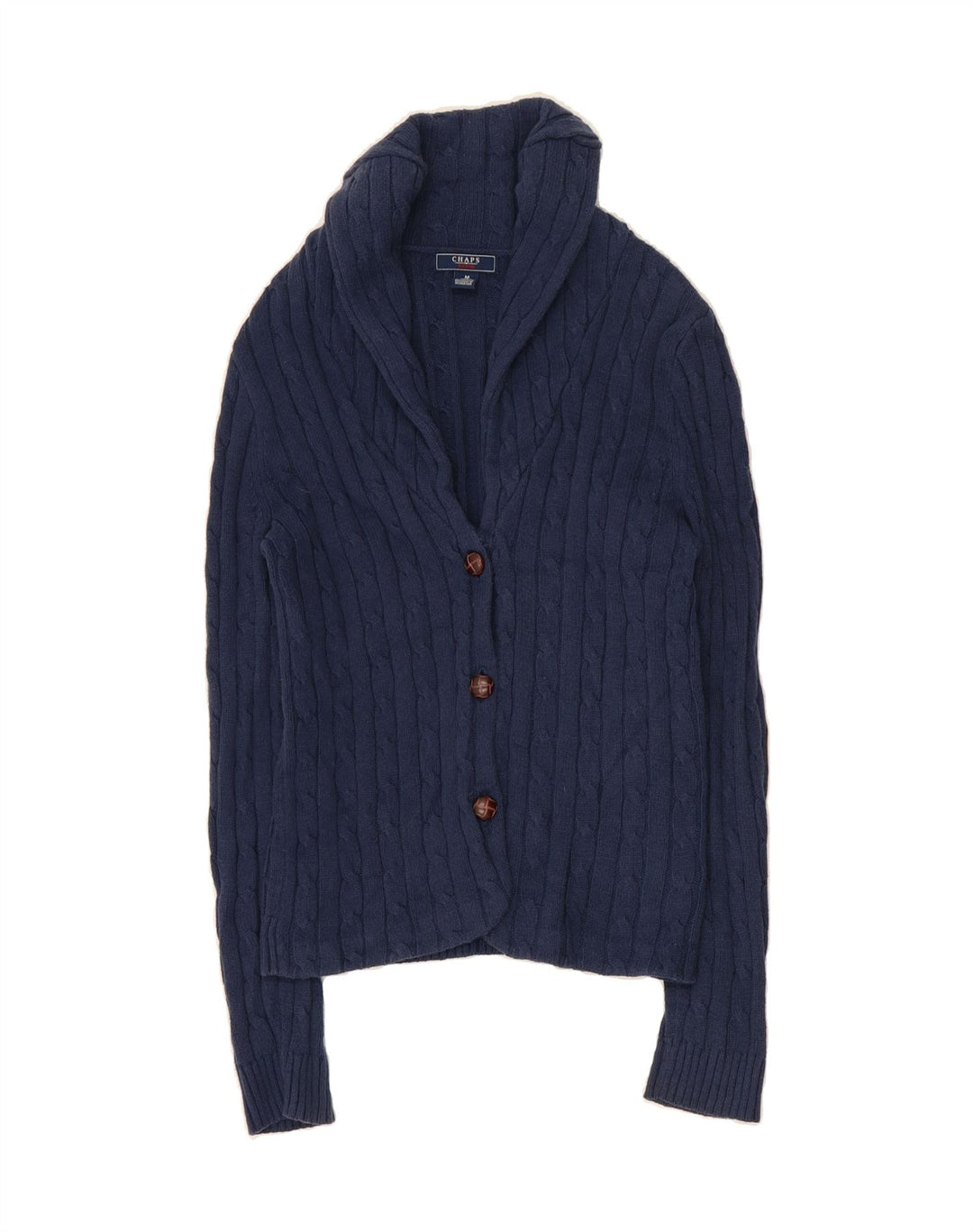 CHAPS Womens Cardigan Sweater UK 14 Medium Navy Blue Cotton Vintage Chaps and Second-Hand Chaps from Messina Hembry 