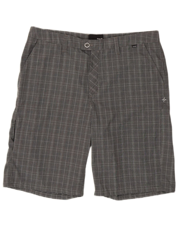 Hurley Short Chino Homme W36 Large Gris Pied-de-Poule Polyester