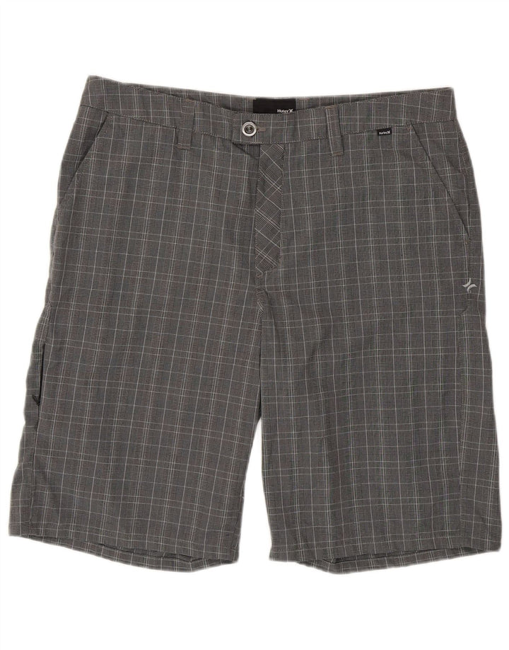 Hurley Short Chino Homme W36 Large Gris Pied-de-Poule Polyester