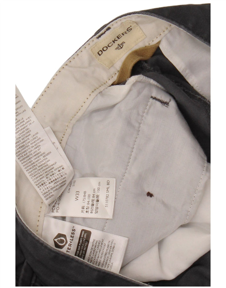 Dockers Short Chino Homme W33 Gris Moyen Coton