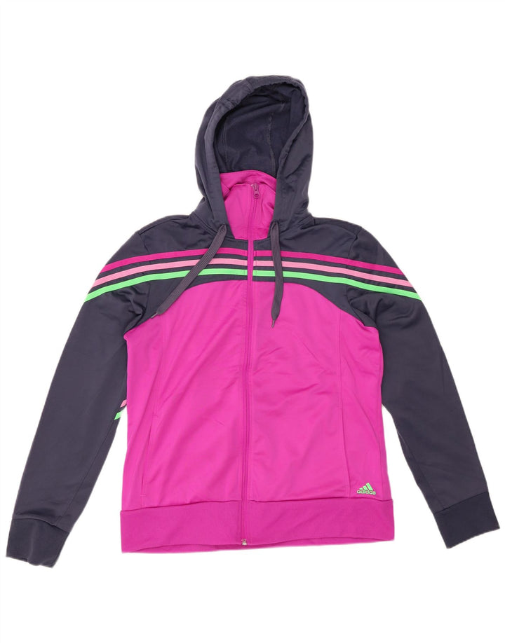 ADIDAS Pull à capuche zippé Climalite pour femme UK 16/18 Grand colorblock rose