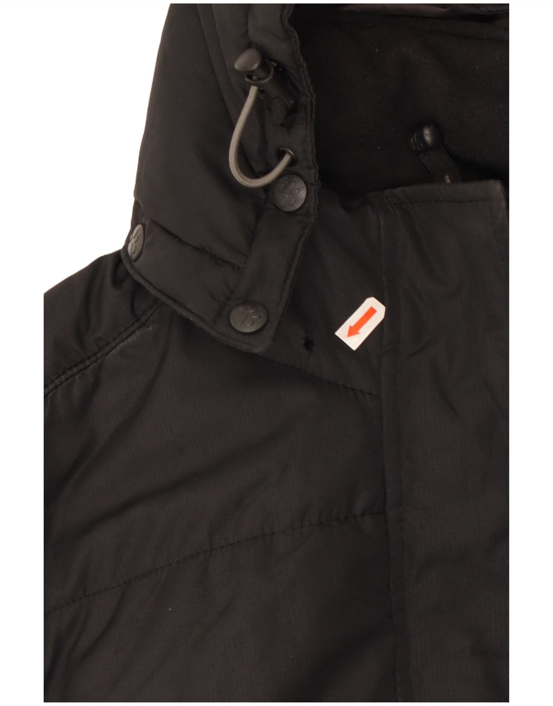 Jack Wolfskin Manteau rembourré à capuche pour femme UK 10 Petit Noir Polyester