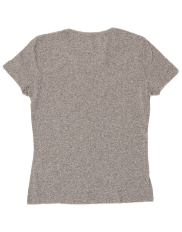 ADIDAS T-shirt graphique pour femme UK 12/14 Gris moyen Coton