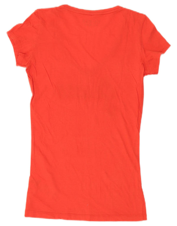 Guess T-shirt graphique pour femme UK 6 XS Rouge Coton