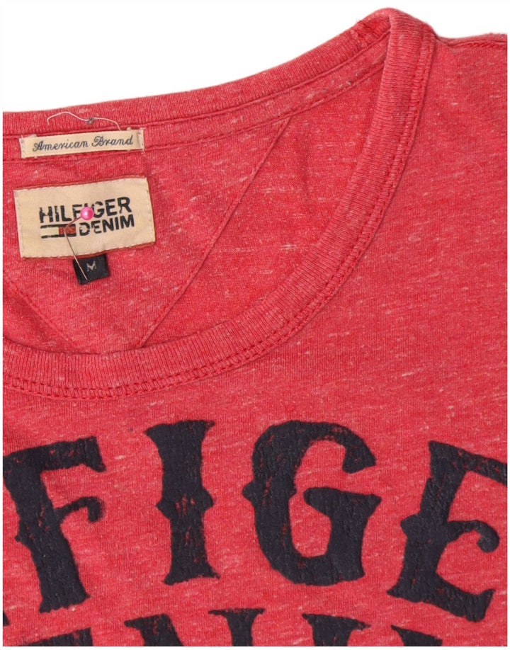 Tommy Hilfiger T-Shirt Graphique Homme Rouge Moyen Moucheté Coton