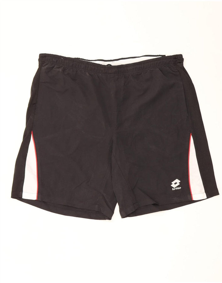 Lotto Short de sport pour homme 2XL Noir Colorblock Polyester