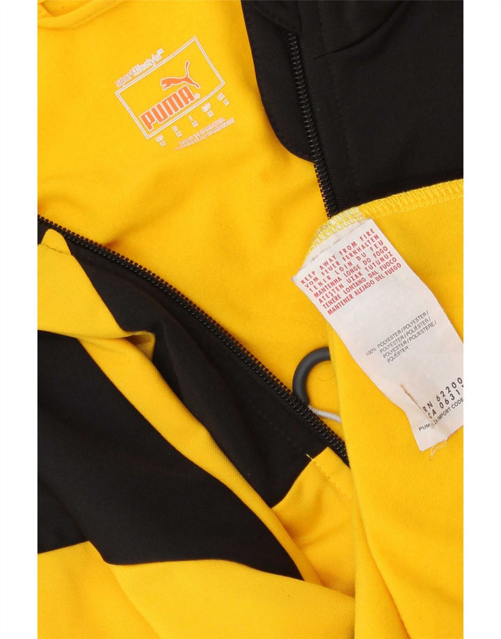 Puma Veste de Survêtement Homme Jaune Moyen Polyester Colorblock