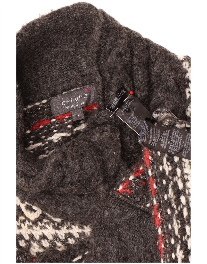 Per Una Pull Cardigan Femme UK 44 Acrylique Rayé Gris Moyen