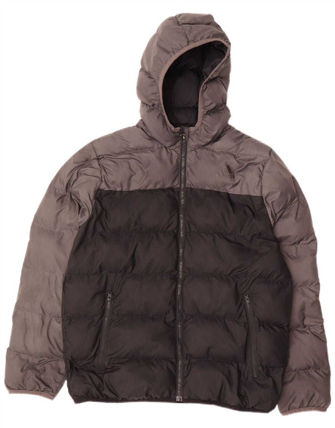 Adidas Veste matelassée à capuche pour garçon 13-14 ans Noir Colorblock Polyester