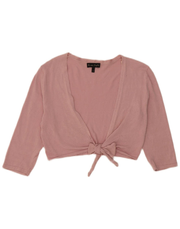 Phase Eight Cardigan court à manches 3/4 pour femme avec lien sur le devant, taille 10, petit rose