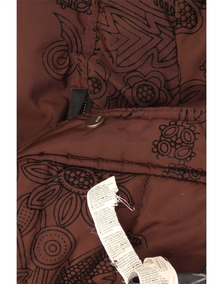 Desigual Veste matelassée surdimensionnée à capuche pour femme EU 36 Petit Marron Floral